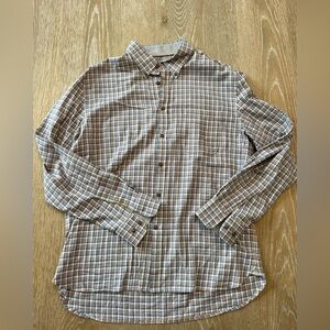 Jos A Bank 1905 tailored fit, 100% cotton plaid long sleeve button down shirt, L